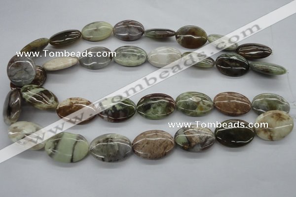 CAG1941 15.5 inches 18*25mm oval green magic agate beads