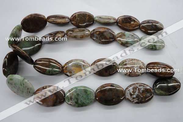 CAG1942 15.5 inches 22*30mm oval green magic agate beads