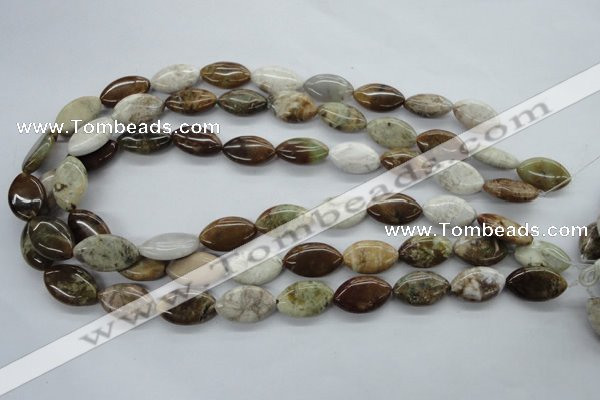 CAG1945 15.5 inches 12*20mm marquise green magic agate beads