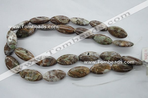 CAG1946 15.5 inches 15*30mm marquise green magic agate beads
