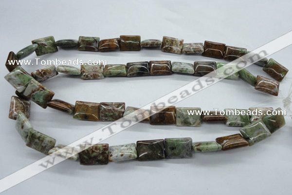 CAG1978 15.5 inches 12*16mm rectangle green magic agate beads