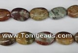 CAG2021 15.5 inches 10*14mm oval rainbow agate beads wholesale