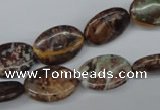 CAG2022 15.5 inches 12*16mm oval rainbow agate beads wholesale