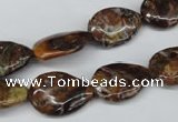 CAG2040 15.5 inches 13*18mm flat teardrop rainbow agate beads wholesale