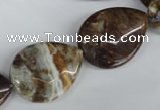 CAG2042 15.5 inches 18*25mm flat teardrop rainbow agate beads wholesale