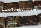CAG2061 15.5 inches 15*20mm rectangle rainbow agate beads wholesale
