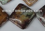 CAG2072 15.5 inches 25*25mm diamond rainbow agate beads wholesale