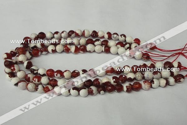 CAG2253 15.5 inches 10mm faceted round fire crackle agate beads