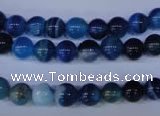 CAG2341 15.5 inches 6mm round blue line agate beads wholesale