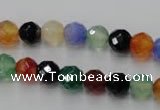 CAG2351 15.5 inches 6mm faceted round multi colored agate beads