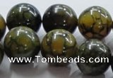 CAG238 15.5 inches 18mm round dragon veins agate gemstone beads
