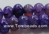 CAG243 13.5 inches 10*14mm rondelle violet dragon veins agate beads