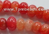 CAG244 13.5 inches 10*14mm rondelle red dragon veins agate beads