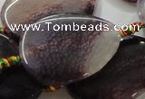 CAG259 15.5 inches 30*40mm flat teardrop dragon veins agate beads