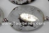 CAG2836 15.5 inches 26*32mm twisted oval agate gemstone beads