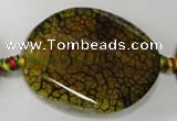 CAG2837 15.5 inches 30*40mm twisted oval agate gemstone beads