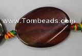 CAG2840 15.5 inches 22*30mm twisted oval agate gemstone beads
