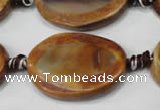 CAG2842 15.5 inches 22*30mm twisted oval agate gemstone beads