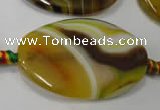 CAG2843 15.5 inches 26*40mm twisted oval agate gemstone beads