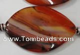CAG2845 15.5 inches 30*43mm twisted marquise agate gemstone beads