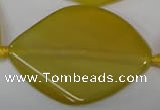 CAG2847 15.5 inches 30*43mm twisted marquise agate gemstone beads