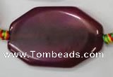 CAG2851 15.5 inches 25*40mm octagonal agate gemstone beads