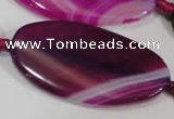 CAG2868 15.5 inches 25*50mm twisted oval agate gemstone beads