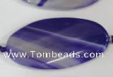 CAG2870 15.5 inches 25*50mm twisted oval agate gemstone beads