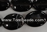 CAG2920 15.5 inches 18*25mm oval black line agate beads