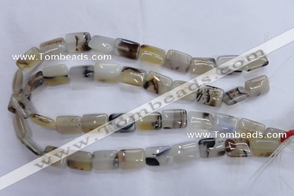 CAG3343 15.5 inches 13*18mm rectangle natural grey agate beads