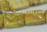 CAG3624 15.5 inches 18*25mm rectangle yellow crazy lace agate beads