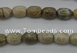 CAG3888 15.5 inches 8*12mm drum chrysanthemum agate beads
