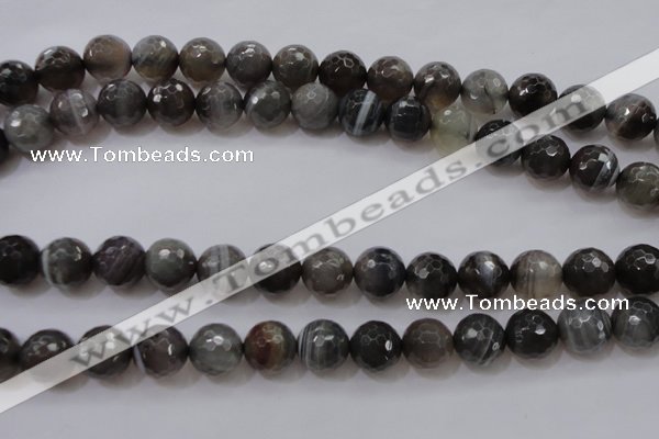 CAG3952 15.5 inches 10mm faceted round grey botswana agate beads