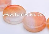 CAG40 26mm coin shape dragon vein agate gemstone beads Wholesale