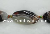 CAG404 15.5 inches 20*40mm twisted oval agate beads Wholesale