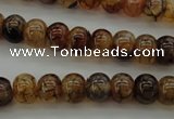 CAG4118 15.5 inches 7*10mm rondelle dragon veins agate beads