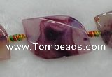 CAG417 15.5 inches 30*40mm twisted leaf agate beads Wholesale