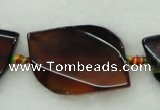 CAG421 15.5 inches 30*40mm twisted oval agate beads Wholesale