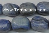 CAG4379 15.5 inches 15*20mm nuggets dyed blue lace agate beads