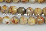 CAG4482 15.5 inches 6mm faceted round fire crackle agate beads