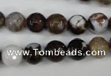 CAG4526 15.5 inches 10mm faceted round fire crackle agate beads