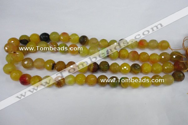 CAG4550 15.5 inches 12mm faceted round agate beads wholesale