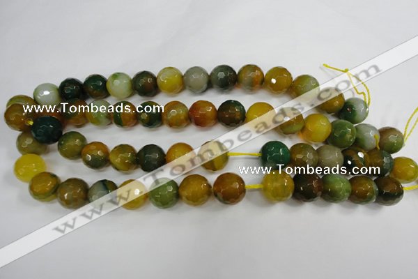 CAG4566 15.5 inches 14mm faceted round agate beads wholesale
