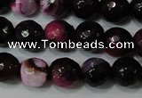 CAG4619 15.5 inches 6mm faceted round fire crackle agate beads