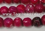 CAG4638 15.5 inches 6mm faceted round fire crackle agate beads