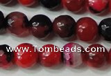 CAG4639 15.5 inches 6mm faceted round fire crackle agate beads