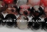 CAG4652 15.5 inches 8mm faceted round fire crackle agate beads