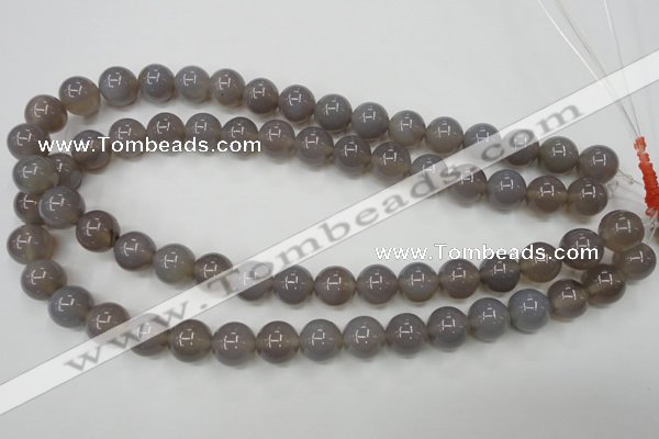 CAG4773 15 inches 12mm round grey agate beads wholesale