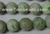 CAG4793 15.5 inches 14mm faceted round fire crackle agate beads