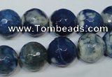 CAG4808 15 inches 12mm faceted round fire crackle agate beads